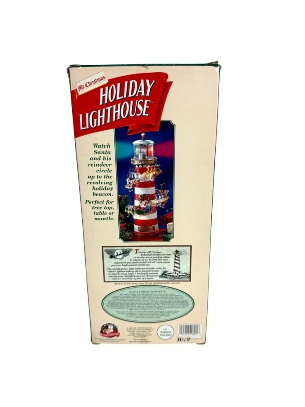 Mr. Christmas Holiday Lighthouse Rotating Lights Up Santa 12
